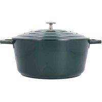 Masterclass Cast Aluminium Round Casserole Dish With Lid, Green