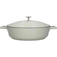 Masterclass Cast Aluminium Shallow Casserole Dish With Lid 4L Mint Green, Cream