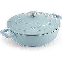 Masterclass Sky Blue Cast Aluminium Shallow Casserole Dish 4L, Blue