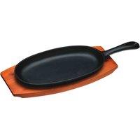Kitchencraft World Of Flavours Oriental Iron Sizzle Platter, Black