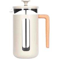 La Cafetiere La Cafeti re Pisa Glass Cafetiere With Stainless Steel Frame, Cream
