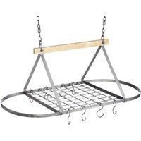 Kitchencraft Industrial Kitchen Vintage-style Ceiling Hanging Pot & Pan Rack, Grey