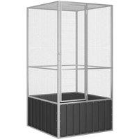 vidaXL Bird Cage Anthracite 111x107x211.5cm Steel, Grey