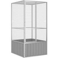 vidaXL Bird Cage Grey 111x107x211.5cm Galvanised Steel, Grey