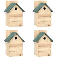 vidaXL Bird Houses 4 pcs 23x19x33cm Firwood, Cream