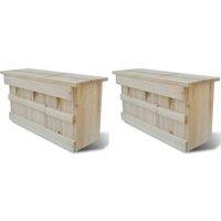 vidaXL Sparrow Houses 2 pcs Wood 44x15.5x21.5cm, Brown