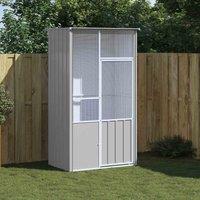 vidaXL Bird Cage Grey 115x78x200cm Galvanised Steel, Grey