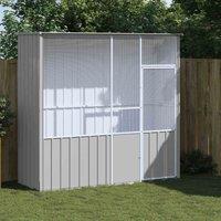 vidaXL Bird Cage Grey 215x78x200cm Galvanised Steel, Grey