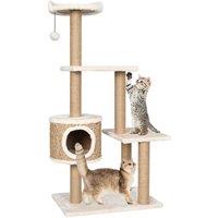 vidaXL Cat Tree w/ Scratching Post 123cm Seagrass, Cream