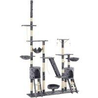 vidaXL Cat Tree w/ Sisal Scratch Posts 230-250cm Grey, Grey