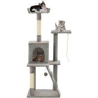 vidaXL Cat Tree w/ Sisal Scratching Posts 120cm Grey, Grey