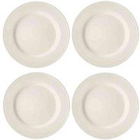 Mikasa Cranborne Stoneware Dinner Plates Set Of 4 27Cm Cream, White