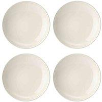 Mikasa Cranborne Stoneware Pasta Bowls Set Of 4 24Cm Cream, White