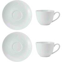 Mikasa Chalk Porcelain Cappuccino Cups And Saucers Set Of 2 310Ml White, White
