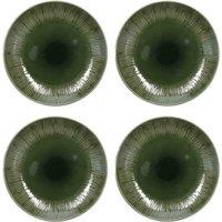 Mikasa Jardin Stoneware Dinner Plates Set Of 4 27Cm Green, White