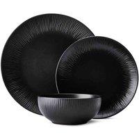 Mikasa Jardin Midnight 12-piece Stoneware Dinner Set Black, White
