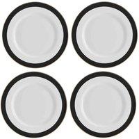 Mikasa Luxe Deco 4-piece China Dinner Plate Set 27.5Cm, White