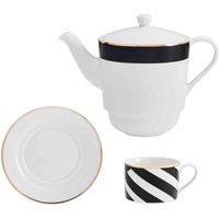 Mikasa Luxe Deco China Tea For One Set White, White