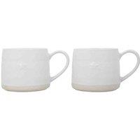 Mikasa Farmhouse Star Stoneware Mugs Set Of 2 380Ml White, White