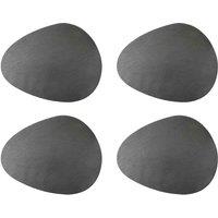 Mikasa Pebble-shaped Faux-leather Placemats Set Of 4 Grey 38 X 30Cm, White