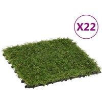 vidaXL Artificial Grass Tiles 22 pcs Green 30x30cm, Green