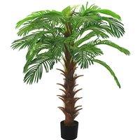 vidaXL Artificial Cycas Palm with Pot 140cm Green, Green