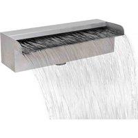 vidaXL Rectangular Waterfall Pool Fountain Stainless Steel 30 cm, Silver