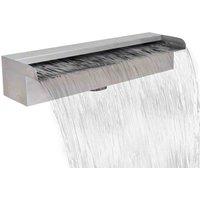 vidaXL Rectangular Waterfall Pool Fountain Stainless Steel 45 cm, Silver
