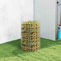 vidaXL Garden Composter 50x100 cm Galvanised Steel, Silver