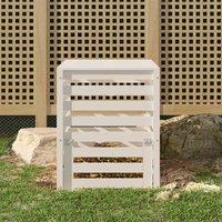 vidaXL Composter White 63.5x63.5x77.5cm Solid Wood Pine, White