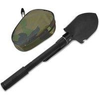 vidaXL Folding Shovel Carbon Steel Black, Black