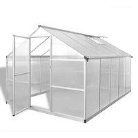 vidaXL Reinforced Aluminium Greenhouse with Base Frame 7.55 m, Clear
