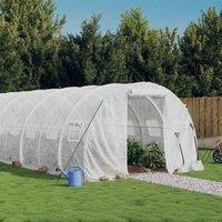 vidaXL Greenhouse with Steel Frame White 24 m 8x3x2 m, White