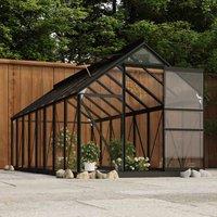 vidaXL Glass Greenhouse Anthracite 155x395.5x191cm, Grey