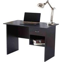 RayGar Wexford Deluxe Computer Desk With Drawer And Open Storage Space - Black, Black