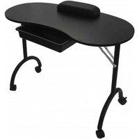 RayGar Waterford Manicure Table Beauty Desk Foldable And Portable - Black, Black
