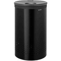 Brabantia Laundry Bin 60L Plastic Lid - Matt Black, Black