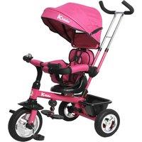 RayGar Kiddo Smart 4 In 1 Kids Children Trike Tricycle - Fuchsia Pink, Pink