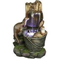 Bermuda Otters At Play Mains Powered Water Feature, Multi
