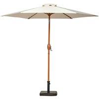 Royalcraft Ivory 2.5m Woodlook Crank and Tilt Parasol, Cream