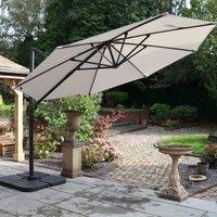Royalcraft Ivory 3.5m LED Cantilever - Grey Pole, 56 LEDs, Cream