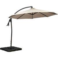 Royalcraft Ivory 3m Deluxe Cantilever Parasol w/ Cross Stand