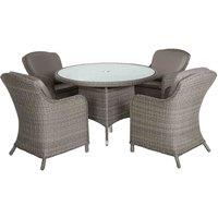 Royalcraft PARIS 4 Seater Round Imperial Set, Grey