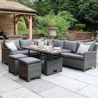 Royalcraft PARIS 7pc Deluxe Modular Corner Dining Set, Grey