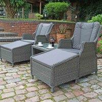 Royalcraft Paris 2 Seater High Back Recliner Comfort Set, Grey