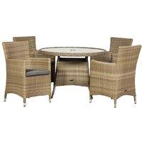 Royalcraft Wentworth 4 Seat Round Carver Dining Set - Cream, Cream