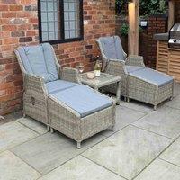 Royalcraft Wentworth 5pc Deluxe Gas Reclining chair set, Cream