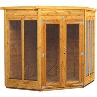 Power 6x6 Pent Corner Summerhouse, Brown