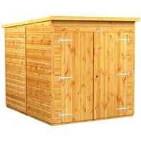 Power 6x8 Pent Storage Shed, Brown