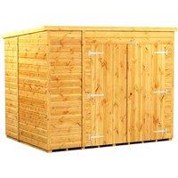 Power 8x6 Pent Storage Shed, Brown